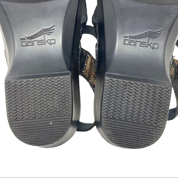 Dansko Sandi Leather Sandals In Iridescent Coffee Swirl Women's Size 40 - Picture 8 of 11